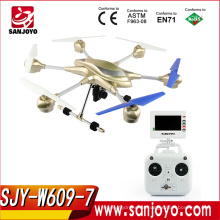 W609-7 2015 Nuevo helicóptero de gran tamaño quadcopter con 5.8G FPV 2MP cámara rc drone